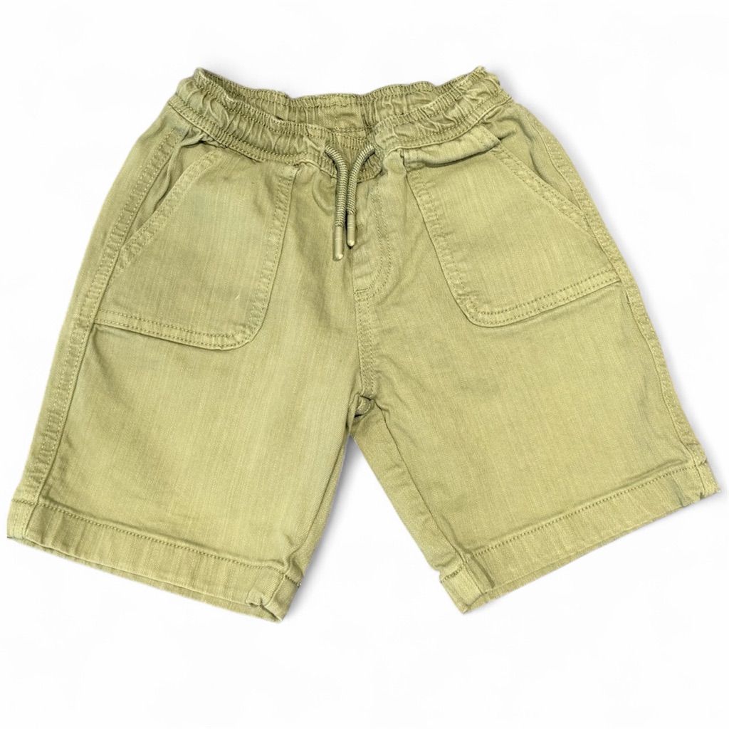 Euc Hop Kids Shorts, Olive, Stretchy Waistband (Size 6-7 Years)